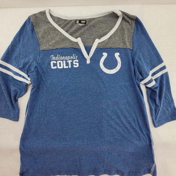Indianapolis COLTS Women's 2XL NFL Team Apparel Cotton Blend Blue Gray Cotton Bl - Picture 2 of 10